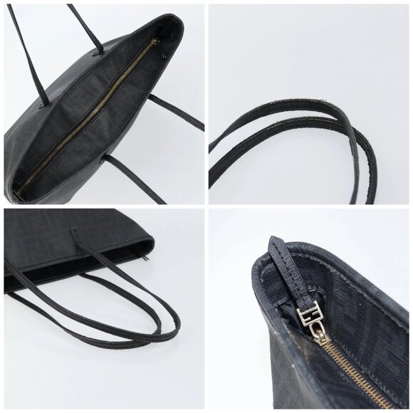 FENDI Zucca Canvas Tote Bag PVC Black Gold Auth 147011 - Picture 16 of 16